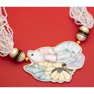 22 inch, Vintage Ocean Sea Beauties Elegant Bib Necklace - F42